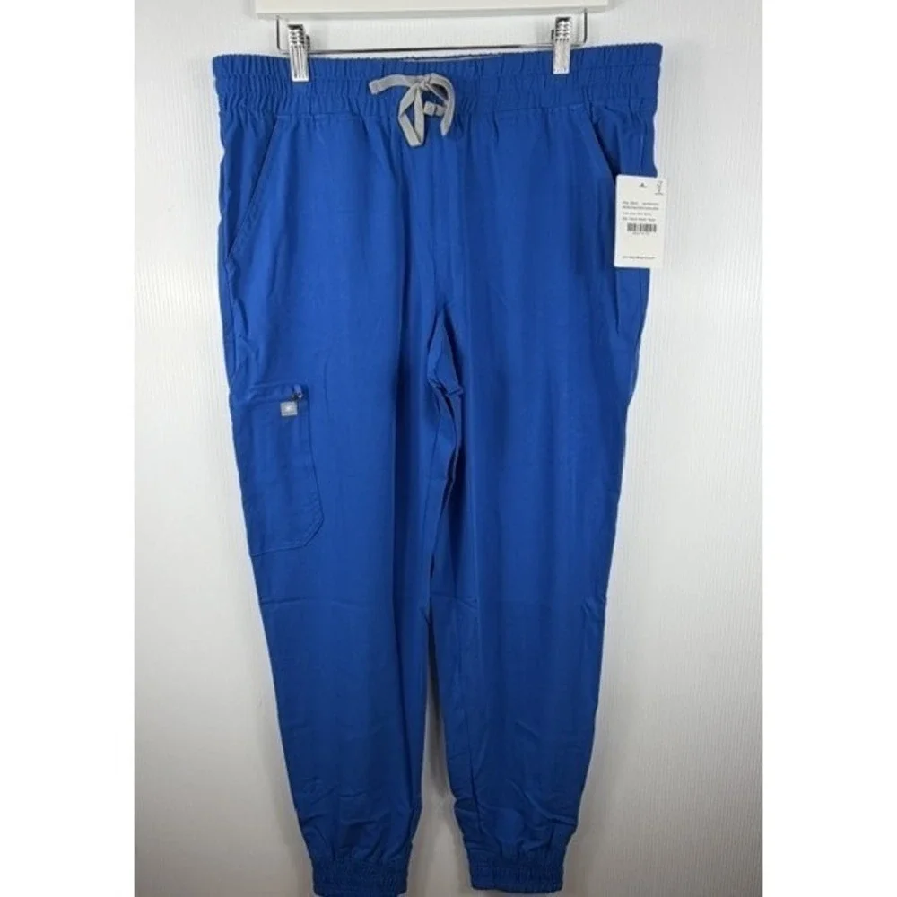 Beyond Scrubs Joggers Womens Royal Blue Cargo Pockets Athleisure Lounge